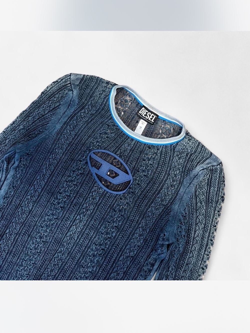 Diesel M-Ikyla Pointelle Jumper Oval D Cutout Small - Picture 2 of 4